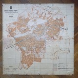 PLANUL COMUNEI URBANE TIMISOARA / Harta orasului Timisoara, scara 1:15000, Litografiat I. C. FRIMU, Timisoara, 1949, 59 x 60 cm