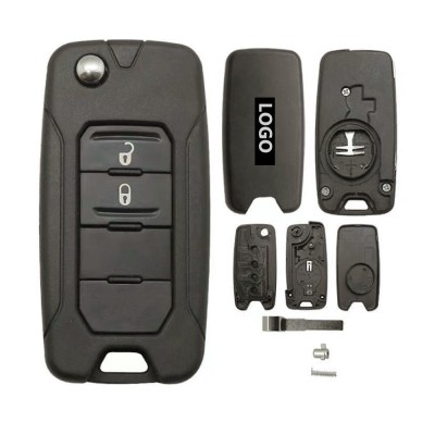 Carcasa Cheie Briceag Jeep Renegade 2015-2018, 2 Butoane, Lamela SIP22 AutoProtect KeyCars foto