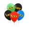 Set 5 baloane Ninja, multicolor, 30 cm