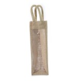 Sacosa sticla vin iuta natur 11x11x46 cm