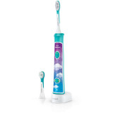 Periuta de dinti electrica Sonicare For Kids HX6322/04, Bluetooth&reg; cu aplicatie de consiliere, 2 capete de periere, 2 programe de periere, 8 etichete, Philips