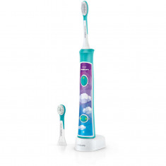 Periuta de dinti electrica Sonicare For Kids HX6322/04, Bluetooth® cu aplicatie de consiliere, 2 capete de periere, 2 programe de periere, 8 etichete