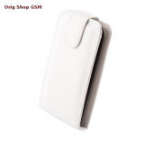 Husa Flip Piele Sony Xperia E C6603, Alb, Protectie Premium