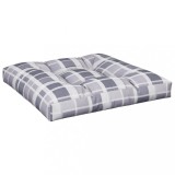 Cumpara ieftin Perna de paleti, gri carouri, 70x70x12 cm, material textil