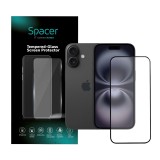 FOLIE STICLA Spacer pentru Iphone 16, grosime 0.3mm, acoperire totala ecran, strat special anti-ulei si anti-amprenta, Tempered Glass, sticla 9D, duri