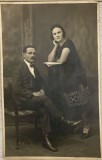 1926 Foto cuplu interbelic din București / eleganta interbelica / istoria modei / Str Griviței, nr 182, Bucuresti, Atelier Foto Pelisor