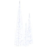 Set conuri decorative cu LED-uri, albastru, 60/90/120 cm, acril