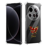 Husa antisoc pentru xiaomi 15 ultra - airbag tpu, col&Egrave;uri ranforsate- butterfly rosu