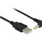Cablu de alimentare USB la DC 4.0 x 1.7 mm unghi 90 grade 1.5m, Delock 85544