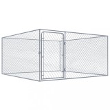 VidaXL Padoc pentru c&acirc;ini de exterior, 2 x 2 x 1 m, oțel galvanizat