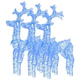 Decoratiuni reni de Craciun, 3 buc., 60x16x100 cm, acril