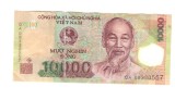Bancnota Vietnam 10000 dong 2009, polymer, stare relativ buna, cu pliuri