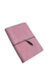 Agenda din piele ecologica,roz,snur pana,17x23 cm