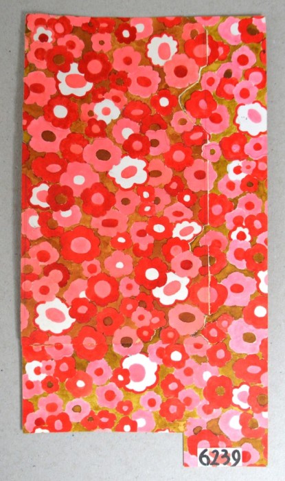 &quot;Thouviot de Coninck &amp; co&quot; design model floral pentru imprimeuri textile acuarela cca 1970