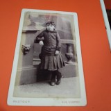 FOTO FETITA 1880 VECHI PE CARTON GROS 10 7 CM DE COLECTIE RARA!