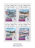 INSULELE SOLOMON 2013 - Avioane australiene / set complet MNH - bloc + colita (2 imagini)