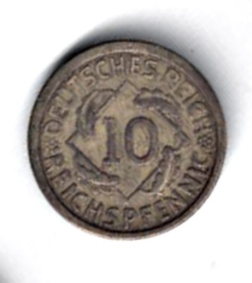 GERMANIA 10 REICHPFENNING 1924 A STARE FOARTE BUNA foto