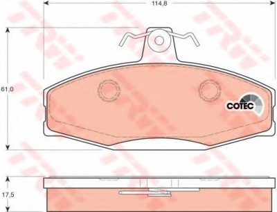 Set placute frana,frana disc VW CADDY II Pick-up (9U7) (1996 - 2000) TRW GDB1280 foto