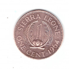 Moneda Sierra Leone 1 cent 1964, stare foarte buna, curata
