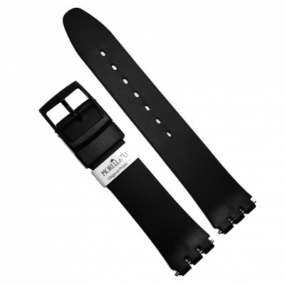 Curea ceas Morellato - Starter PVC Black - Realizata din cauciuc, prindere Swatch 16mm - A01U0279190019MO foto
