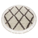 Covor Berber TROIK cerc cremă Franjuri shaggy, cerc 120 cm