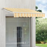 Paravan solar Bitonto 350 x 250 cm galben/alb unghi inclinare reglabil [en.casa] HausGarden Leisure, [en.casa]