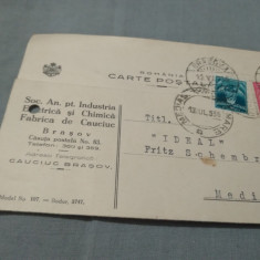 CARTE POSTALA - FABRICA DE CAUCIUC CIRCULATA 1935