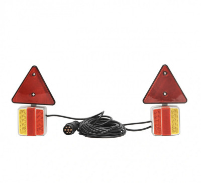 Set lampi LED magnetice cu triunghiuri reflectorizante pentru remorca, fisa 7 foto