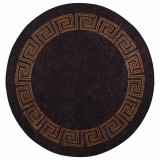 Cumpara ieftin Covor lavabil, negru si auriu, &phi;120 cm