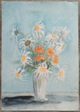 Vas cu flori// acuarela Rodica Raileanu 1988, Portrete, Cerneala, Altul