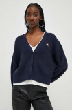 Tommy Jeans cardigan din bumbac culoarea bleumarin DW0DW17253