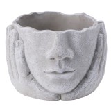 Cumpara ieftin Ghiveci flori beton gri Face 17,5 x 17,5 x 12,5 cm