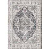Covor Premium Belgian Model Alaska P0148-887, Marime 120 x 160 cm, Gri, Antialergic, Poliester Reciclat, Living, Dormitor, Sufragerie, Birou