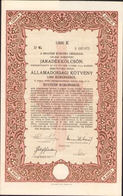 A646 Bon de stat austro-ungar la purtător, 1918 foto