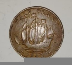 CY - Half penny 1942 Marea Britanie Anglia foto