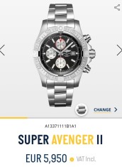 CEAS BREITLING SUPER AVENGER II - Ref. A13371 - Cal B13 - 48mm - 5950E !