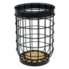 Suport Tac&acirc;muri, Rotund, Metalic, Bază din Lemn, Negru, 12x17cm, Oem