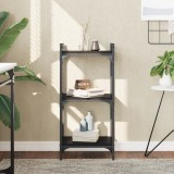 VidaXL Bibliotecă cu 3 niveluri, negru, 40x30x86 cm, lemn prelucrat