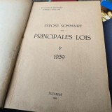Expose Sommaire des Principales Lois - Conseil Legislatif Vol.V 1939