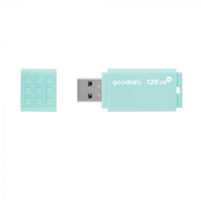 Memorie USB 3.0, 128 GB, Goodram UME3 Care, cu capac, albastra
