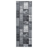 Cumpara ieftin Covor traversă, gri cu dreptunghiuri, 100x300 cm, BCF