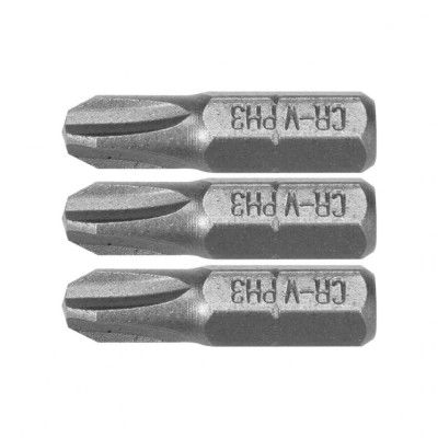 Set 3 biti 1/4 PH 1,ph2,ph3 25mm Sthor 65461 foto