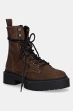 Steve Madden bocanci din piele &icirc;ntoarsă Gusto culoarea maro, cu platformă, 11003330