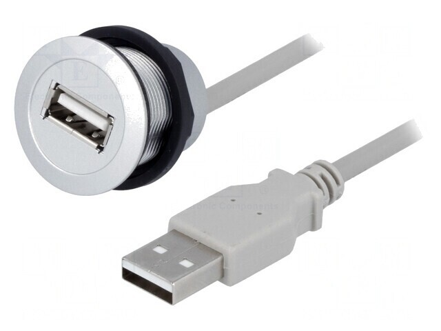 Soclu USB 22mm Har-port Argintiu IP20