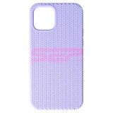 Husa Silicon Woven Texture Lavanda pentru Apple iPhone 12 Pro