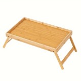 Tava Pufo mic dejun din bambus pentru servire la pat cu picioare pliabile, 50 x 30 cm