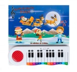 Carte cu pian, "&Icirc;nvăț să c&acirc;nt la pian" EMC ONSHOP&reg; 4 c&acirc;ntece de Crăciun, 14 clape colorate și partituri simple, interactivă și educativă