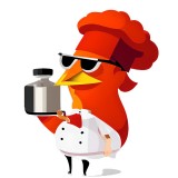 Cumpara ieftin Sticker decorativ, Chicken, Rosu, 76 cm, 8968ST