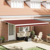 vidaXL Marchiză retractabilă automată portocalie și marron 450x300 cm