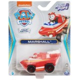 Masinuta Paw Patrol Aqua Pups Vehicul acvatic, Marshall, Rosu, 10 cm